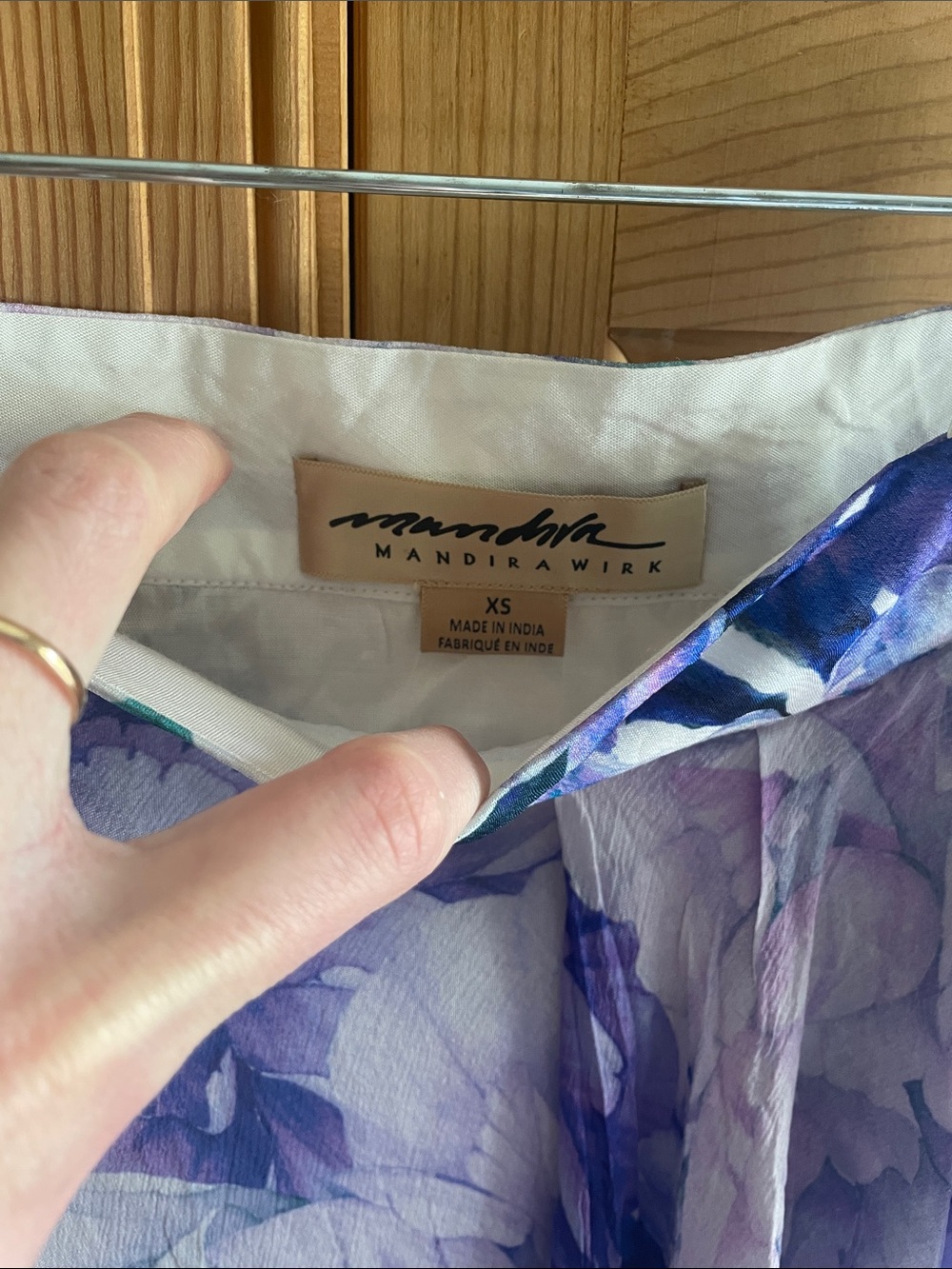Anthropologie Floral Maxi Skirt in Purple, Teal, White - Picture 6 of 9